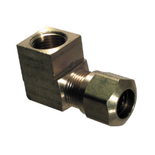 3/8 Inch x 3/8 Inch Brass 90 Degree Female Elbow D.O.T. Air Brake Fitting