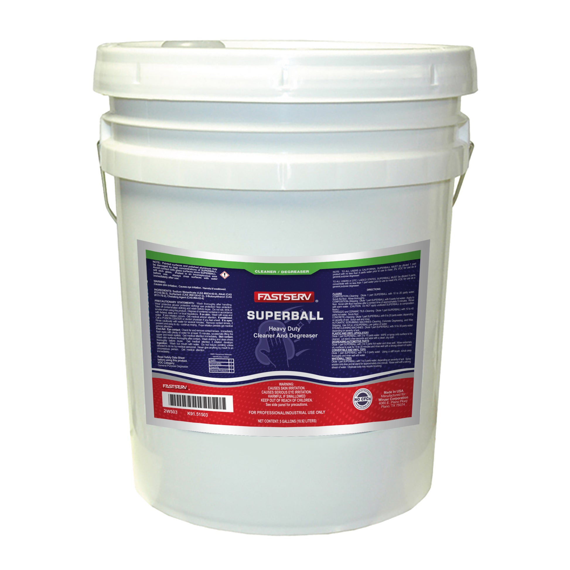 FastServ Superball Extra Heavy Duty Cleaner and Degreaser - 5 Gallon Bucket