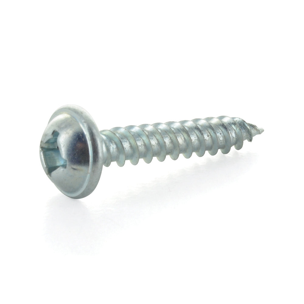 #8 x 1 Inch Zinc Plated Steel Square Drive Pan Washer Face Sheet Metal Screw