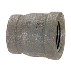1/2 Inch X 3/8 Inch Sch 40 Fnpt Galvanized Malleable Iron Reducing Coupling