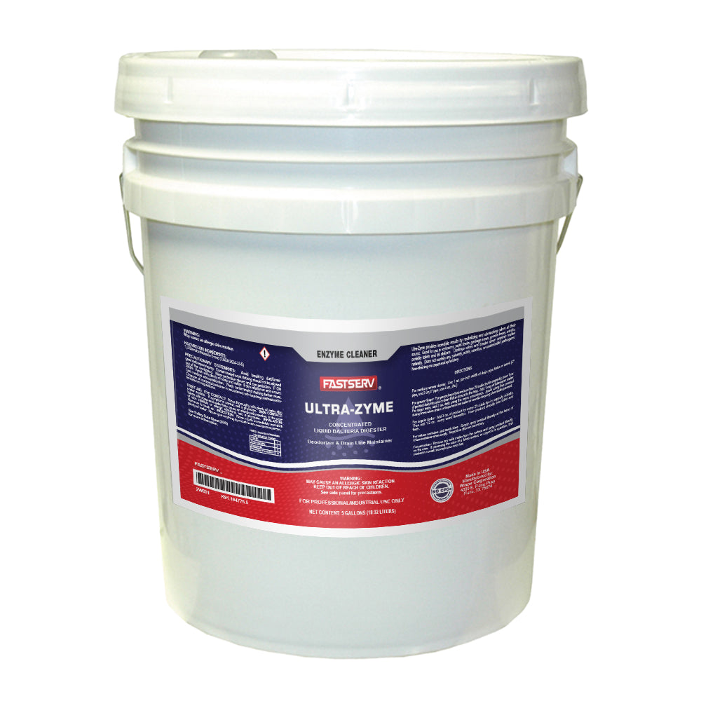 FastServ Ultra-Zyme Liquid Bacteria Deodorizer & Drain Maintainer - 5 Gallon Bucket