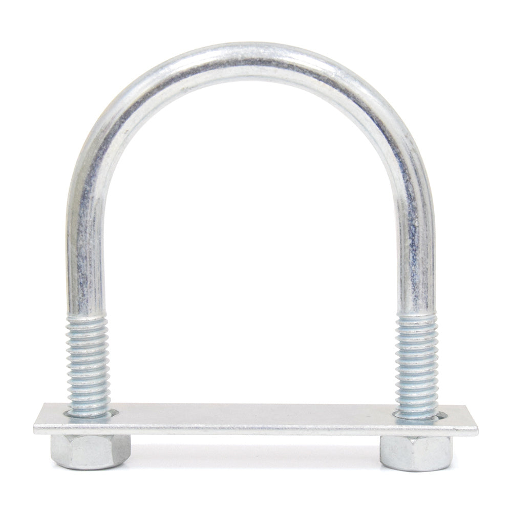 1/4-20 x 1 Inch x 1-3/4 Inch Zinc Plated Low Carbon Steel U-Bolt With 2 Nuts and Plate