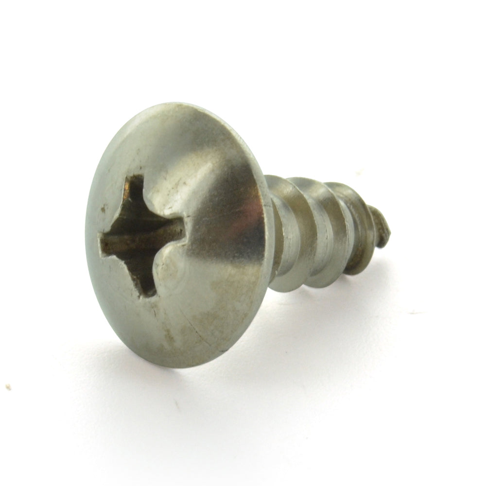 1/4 Inch x 5/8 Inch Truss Head Phillips Drive Silver Plain Stainless Steel Sheet Metal Screw