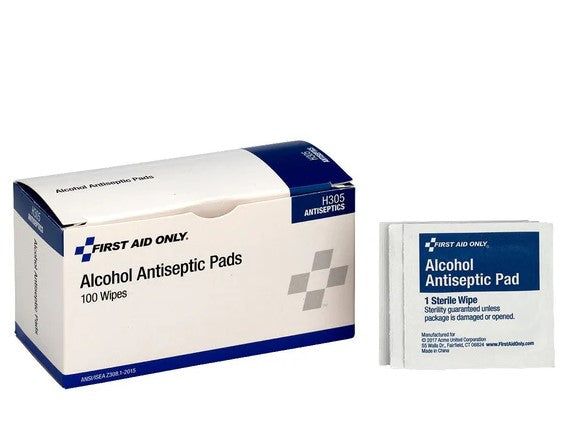 2-5/8 Inch x 1-1/4 Inch Alcohol Cleansing Pad - 100 Per Box