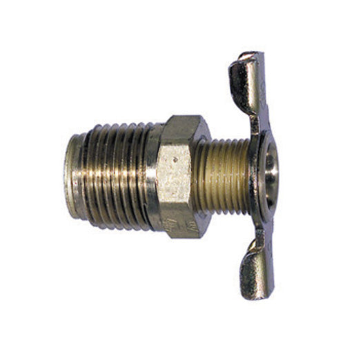 1/2 Inch Drain Cock External Seat Brass and Tee Handle Steel