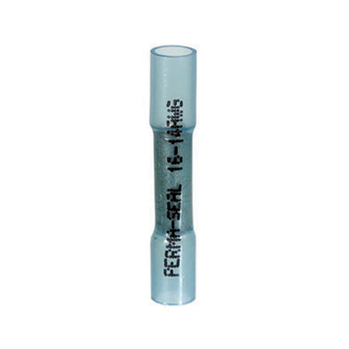 16-14 Gauge Button Connector Heat Shrink Crimp Insulated Blue
