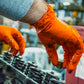 Ammex Gloveworks Heavy Duty Orange Nitrile Disposable Gloves - Large