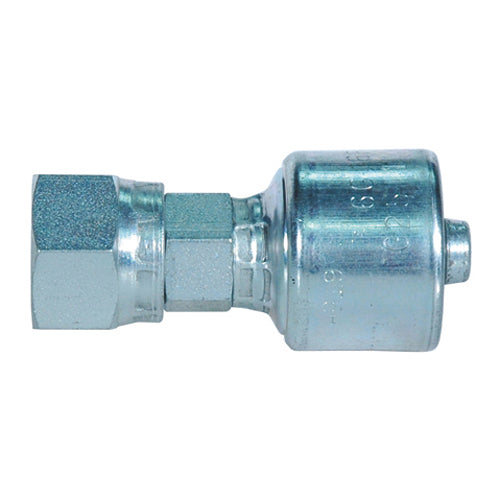 1/4 Inch x 1/4 Inch x 1/4 Inch Female Pipe Swivel (NPSM - 30 Degree Cone Seat) Tuffcoat Lead Free MegaCrimp Coupling