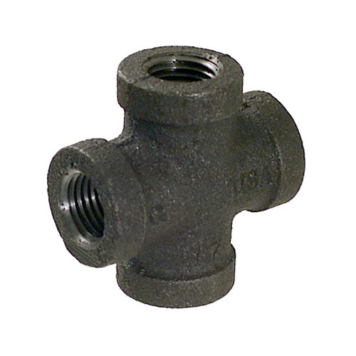 1/4 Inch Sch 40 Fnpt Black Welded Malleable Iron Cross USA