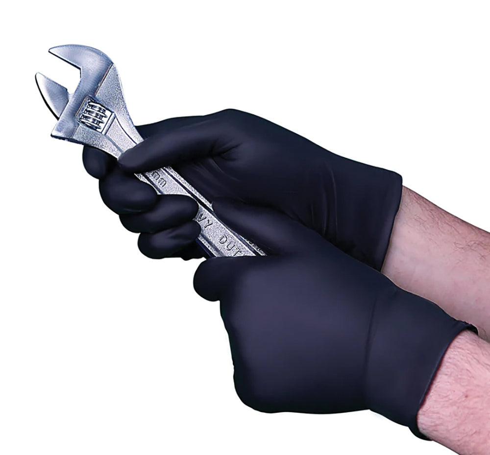 Medium 7mil Nitrile Disposable Gloves with roughened texture for grip. 100/box