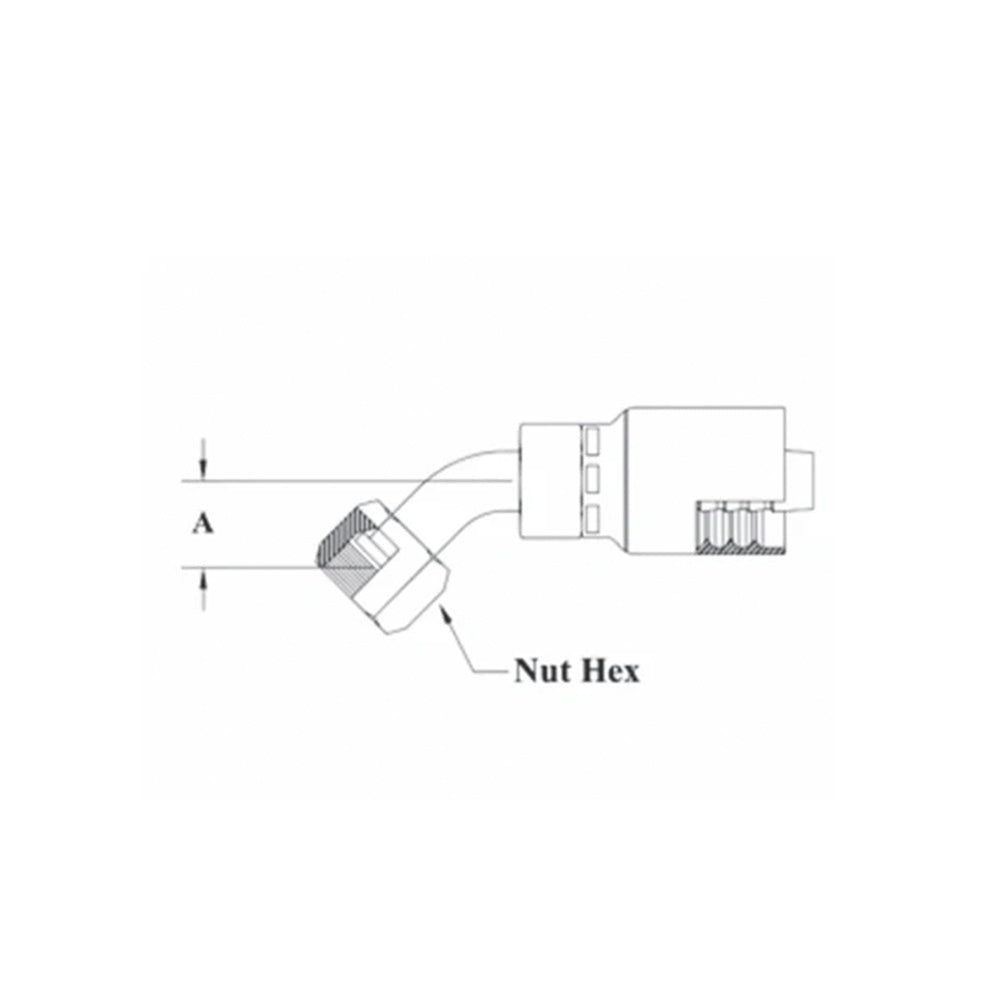 1/4 inch Hose x  9/16X18 O-Ring Face Seal 45 Female Swivel