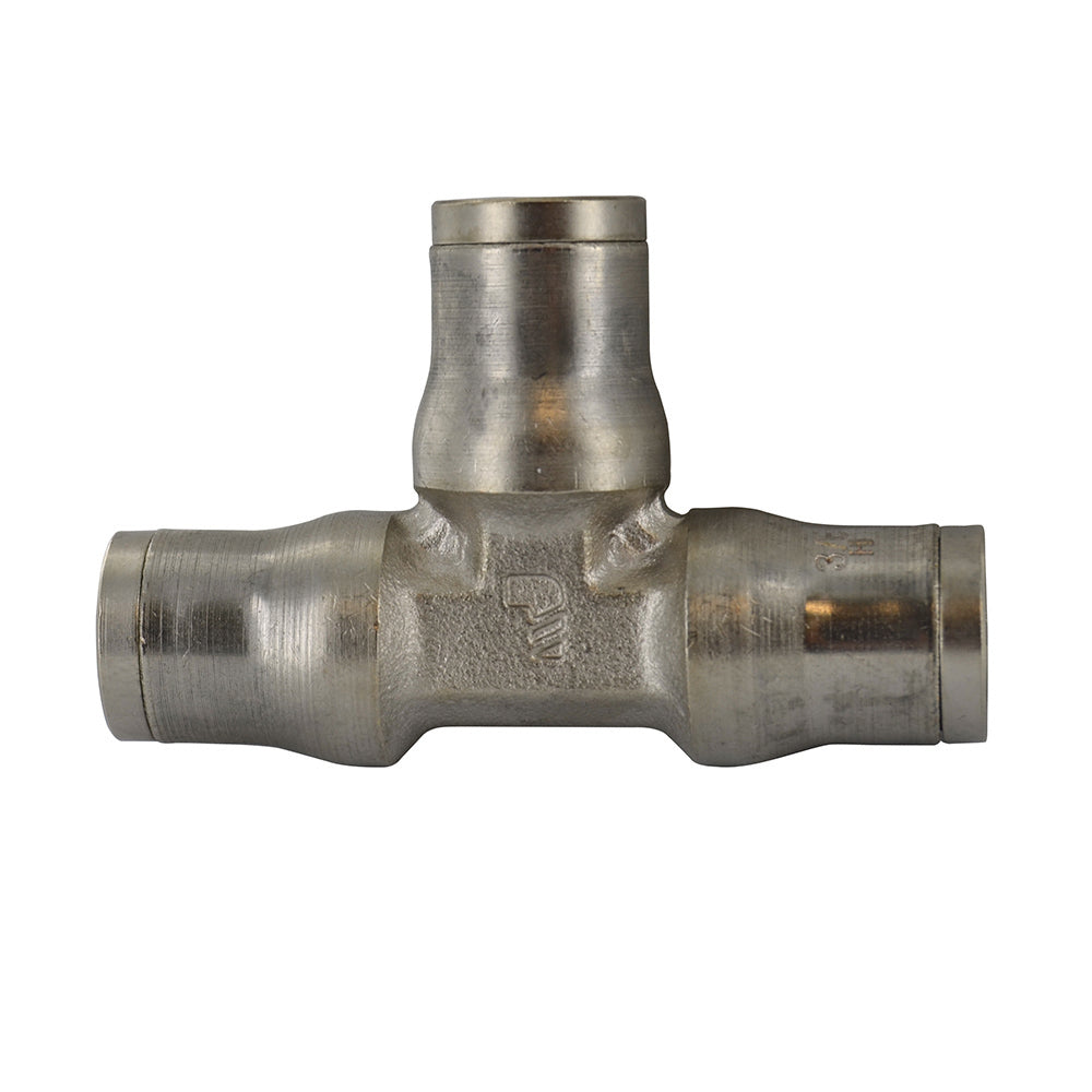 1/8 Inch Nickel Plated Brass Push-In Union Tee
