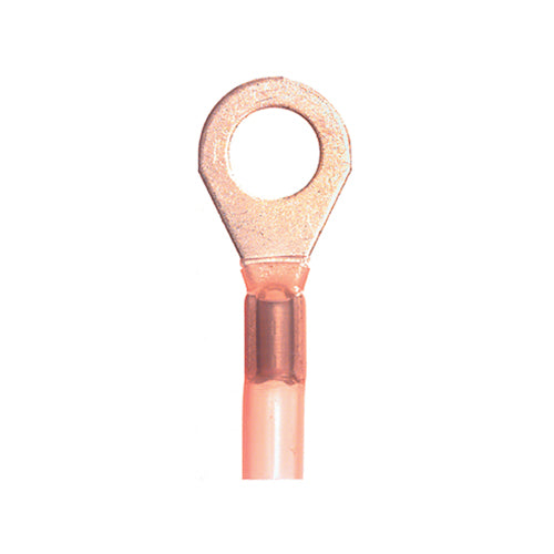 22-18 Gauge Ring Terminal Solder Shrink Nylon Insulated 3/8" Stud Red