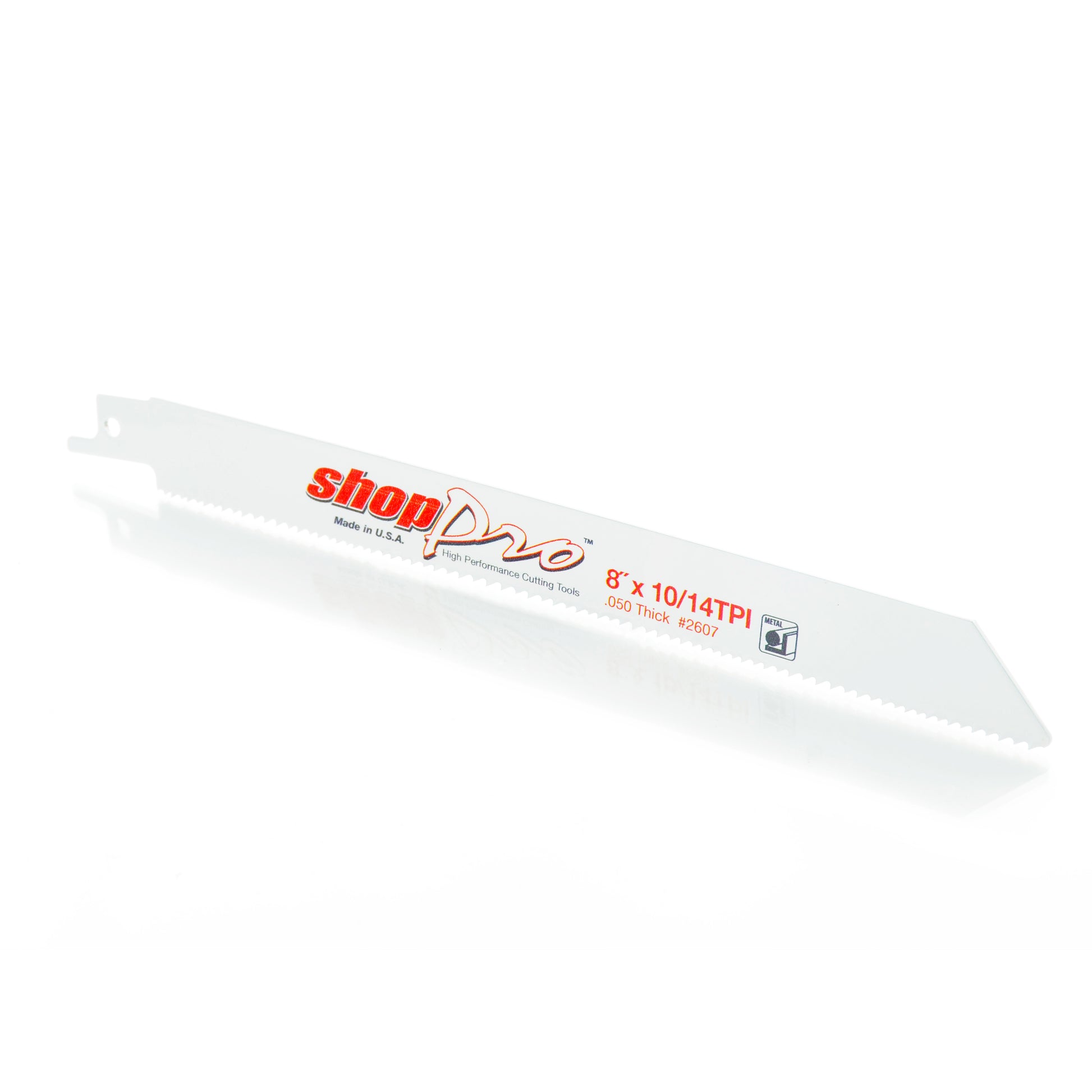 Shoppro 8 x 3/4 x 0.050 Cobalt Hybrid Wood & Metal Reciprocating Saw Blade - 10/14 Tpi