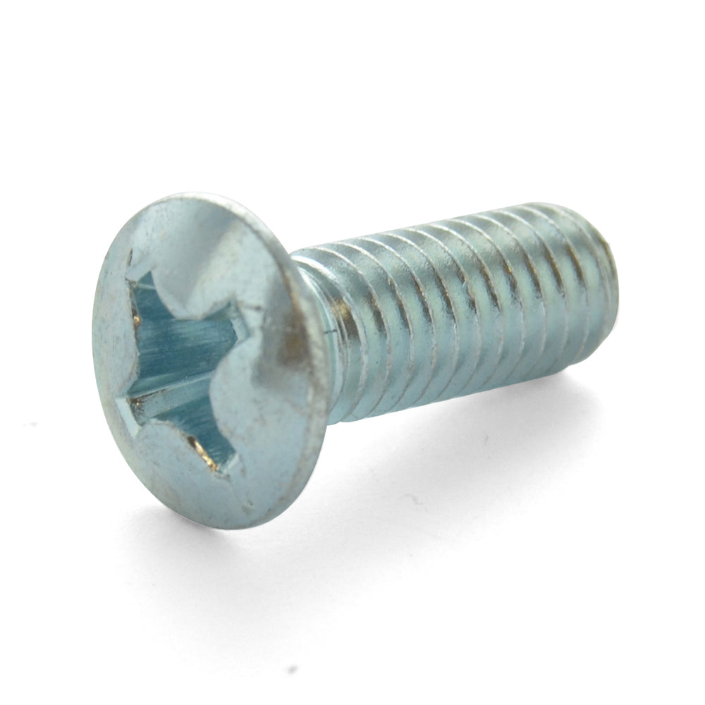 M6 x 1 x 30 mm Coarse Class 4.8 Zinc Plated Steel Phillips Drive Oval Countersunk Head Machine Screw