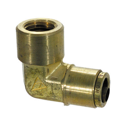 3/8 Inch x 3/8 Inch Brass 90 Degree Female Elbow Push On Air Brake Connector
