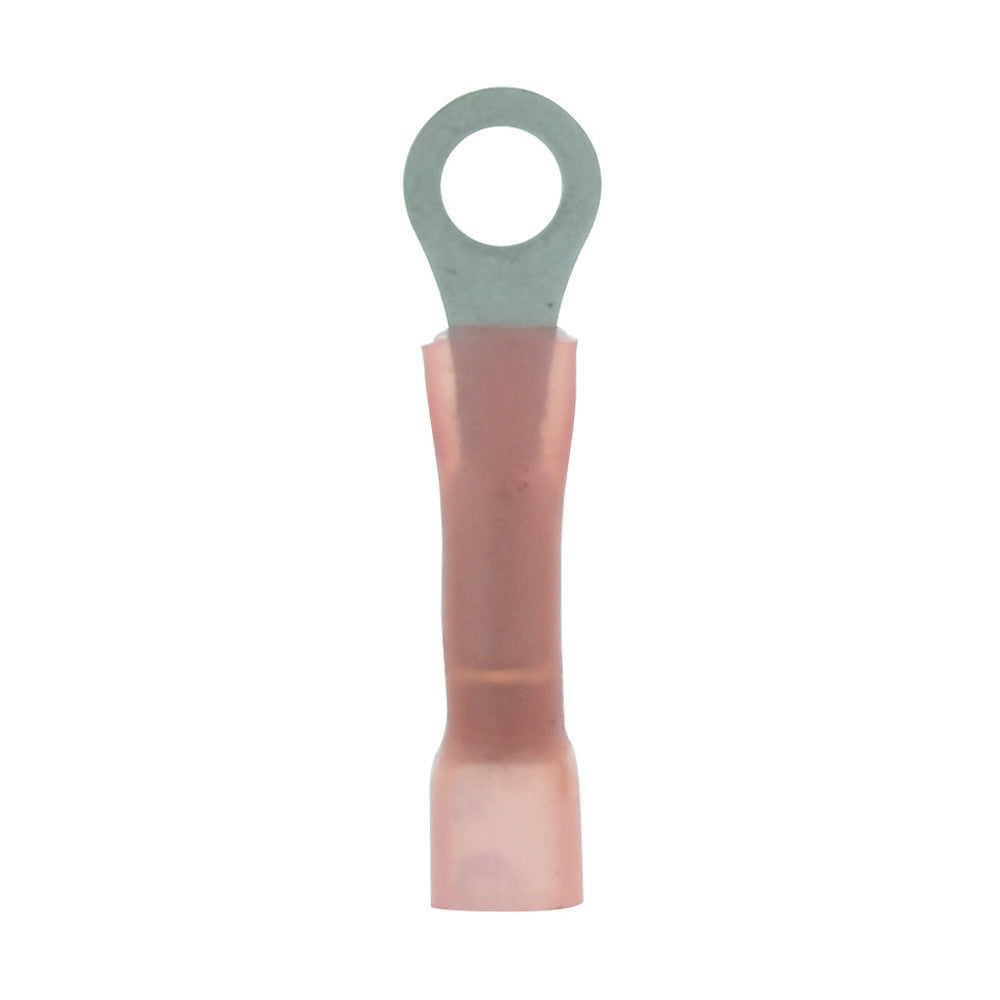 22-18 Gauge Lead Free Heat Shrink, Crimp & Solder Ring Terminal #10 Stud Red