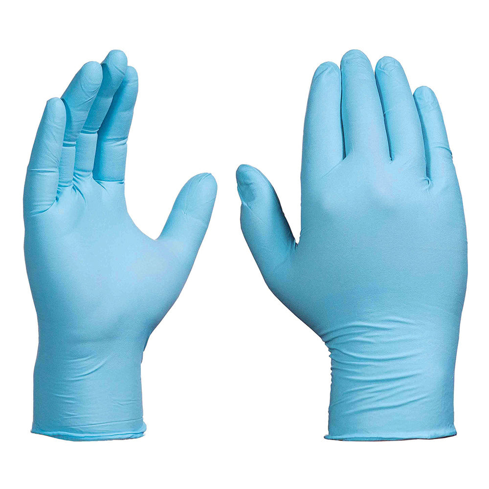 Ammex X-Large 5 Mil Palm 6 Mil Fingertip Blue Textured Nitrile Powder Free Gloveworks® Premium Industrial Glove - 100 Per Box