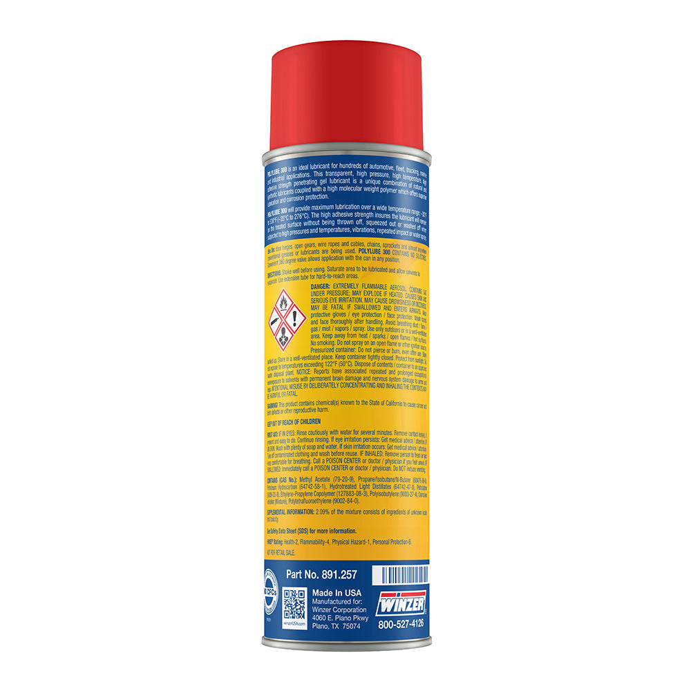 Winzer Polylube 300 Clear Gel Lubricant with PTFE - 13 Oz Net Wt. Aerosol