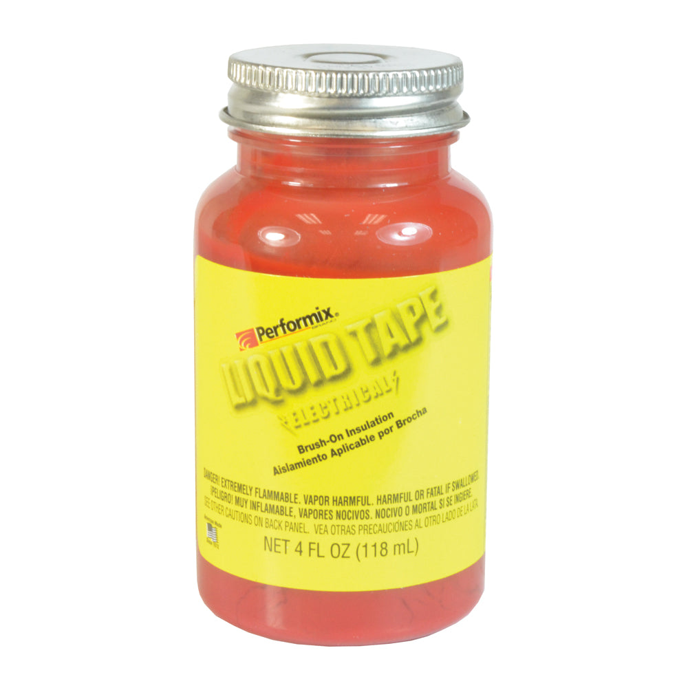 Performix Red Liquid Electrical Tape Resealable Can Brush-In-Cap 4 oz