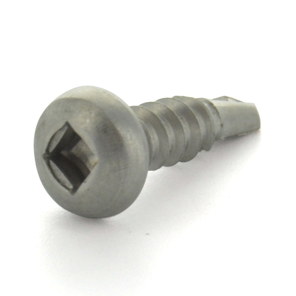 #6 x 1/2 Inch Passivated & Waxed 410 Stainless Steel #2 Point Pan Head Self-Drilling Tek Screw - Clearance