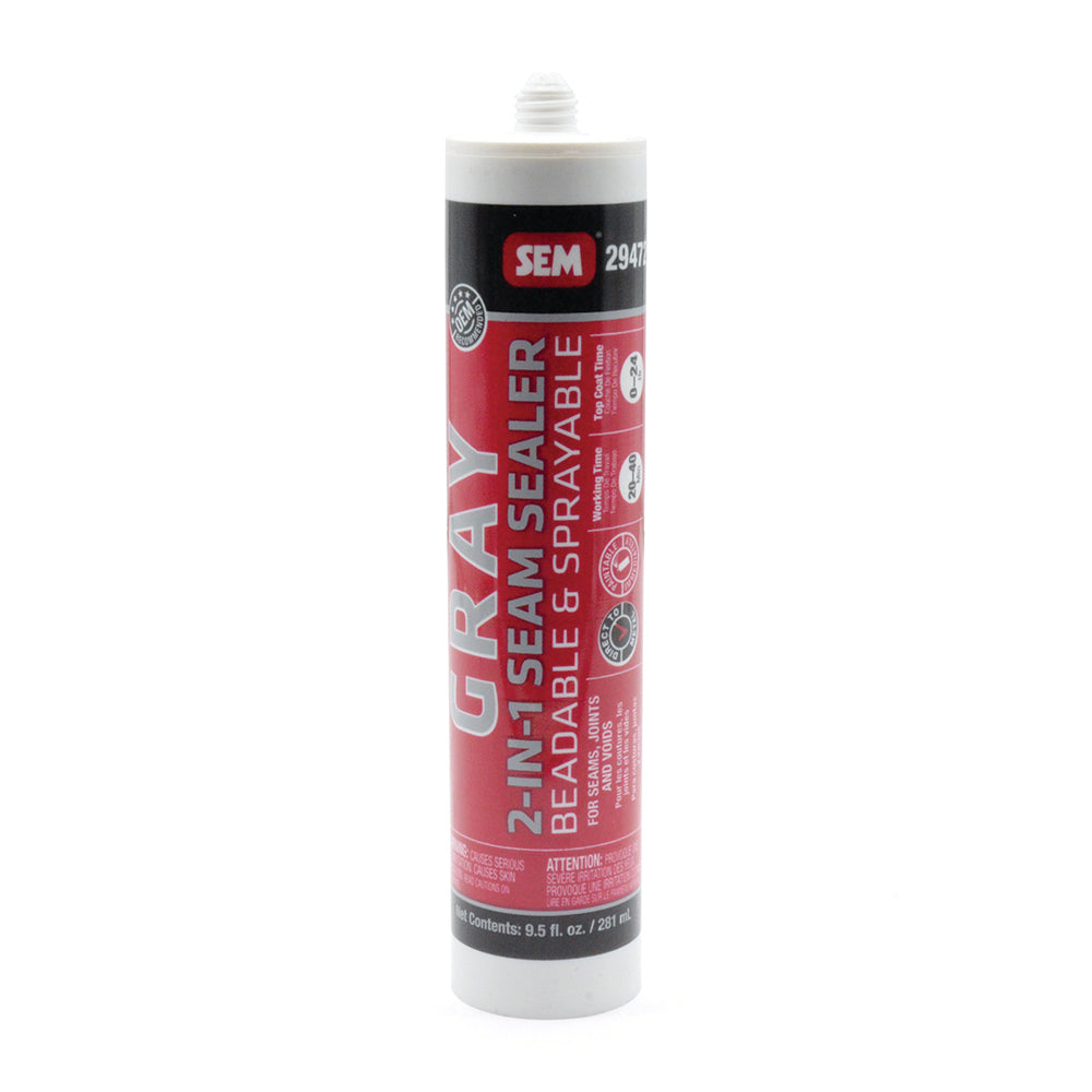 SEM Sprayable Seam Sealer Gray 9.5oz Cartridge w/nozzle