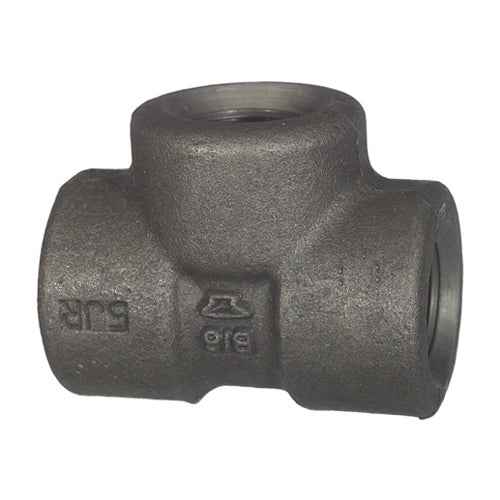 1-1/2 Inch Sch 160 Npt Black Forged Steel Straight Tee