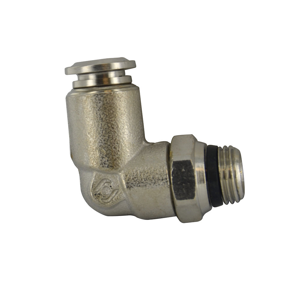 M10 Tube x 3/8 Inch Pipe Male Swivel Elbow - Universal Thread