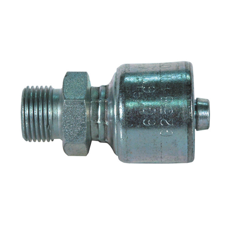 1/2 Inch X 1/2 Inch Mega Crimp British Standard (BSPP) Male Pipe Parallel
