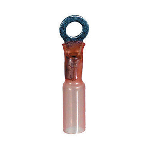 8 Gauge Ring Termianl #10 Stud Heat Shrink Nylon Insulated