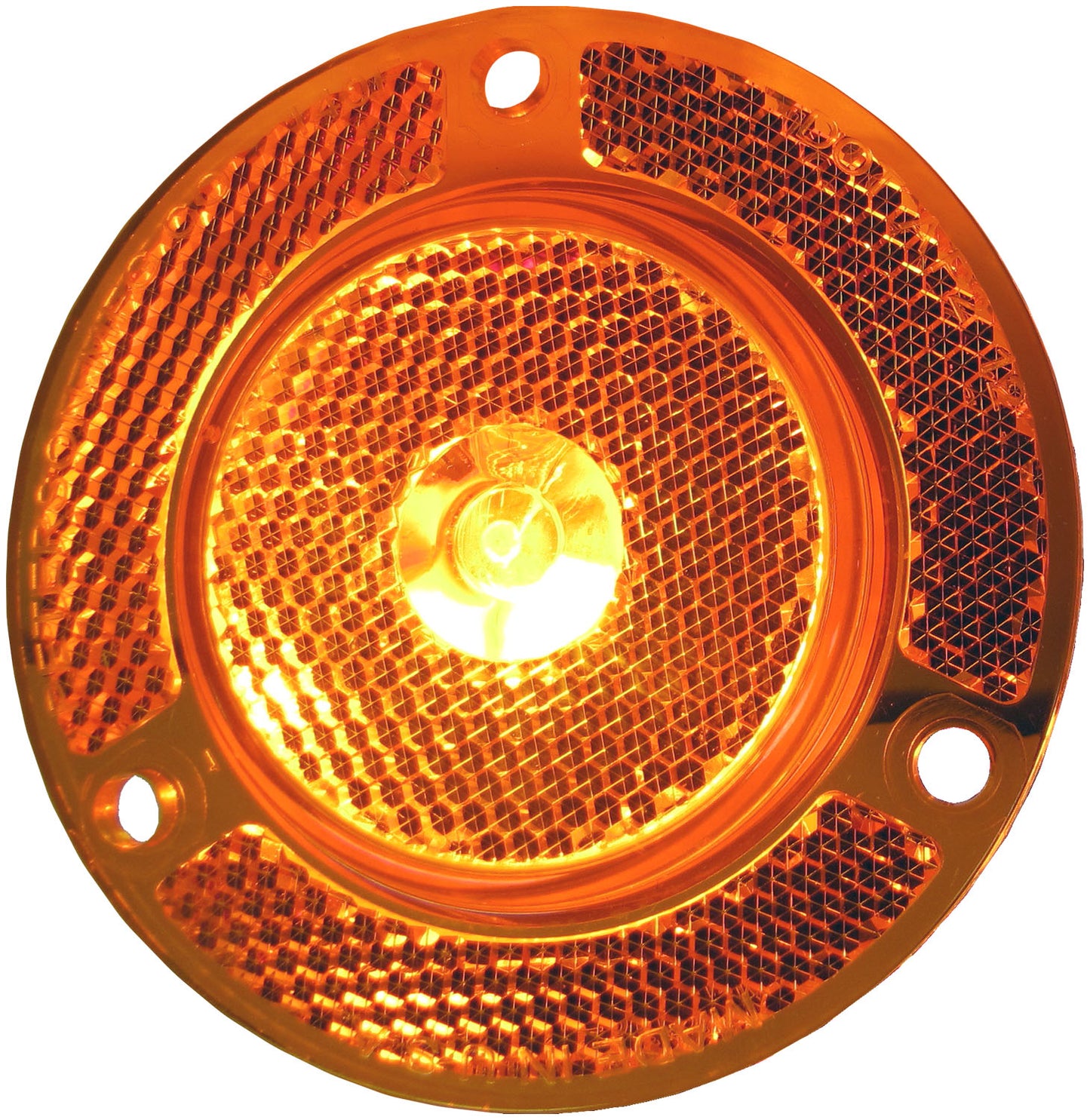 Led Marker/ Clearance- Round- Reflex Flange- 2″- Amber
