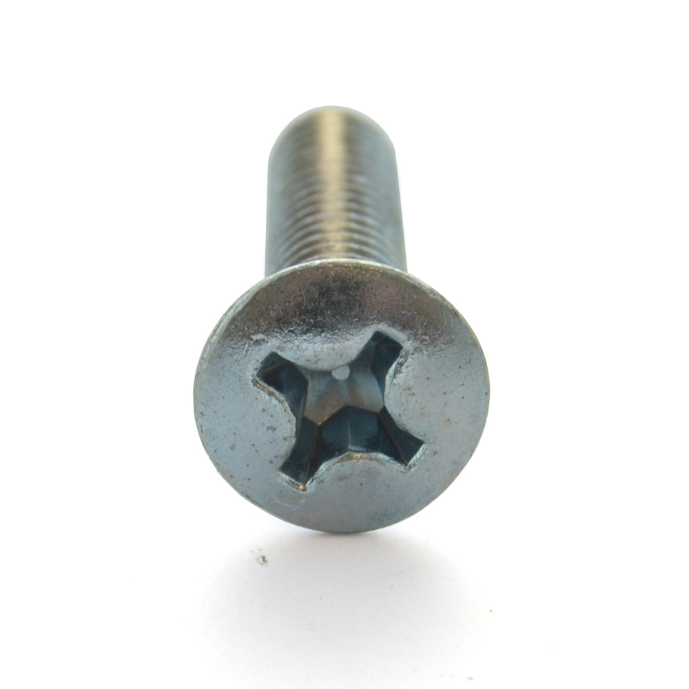 1/4-20 x 1-1/4 Inch Coarse Zinc Plated Steel #3 Phillips Drive Oval Countersunk Head Machine Screw