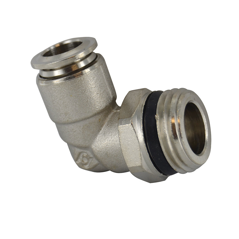 M10 Tube x 1/2 Inch Pipe Male Swivel Elbow - Universal Thread