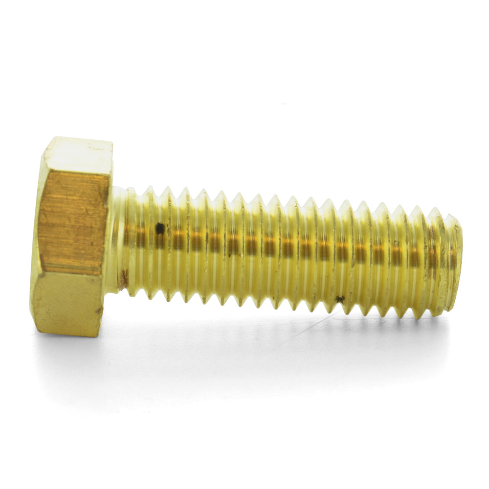 5/16-18 x 1-1/4 Inch Coarse Plain Brass Hex Head Cap Screw
