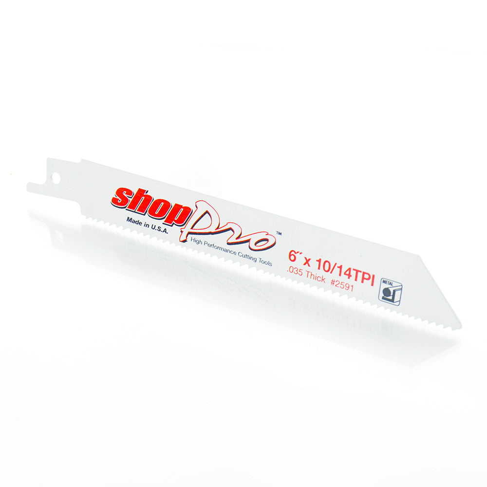 Shoppro 6 x 3/4 x 0.035 Cobalt Hybrid Wood & Metal Reciprocating Saw Blade - 10/14 Tpi