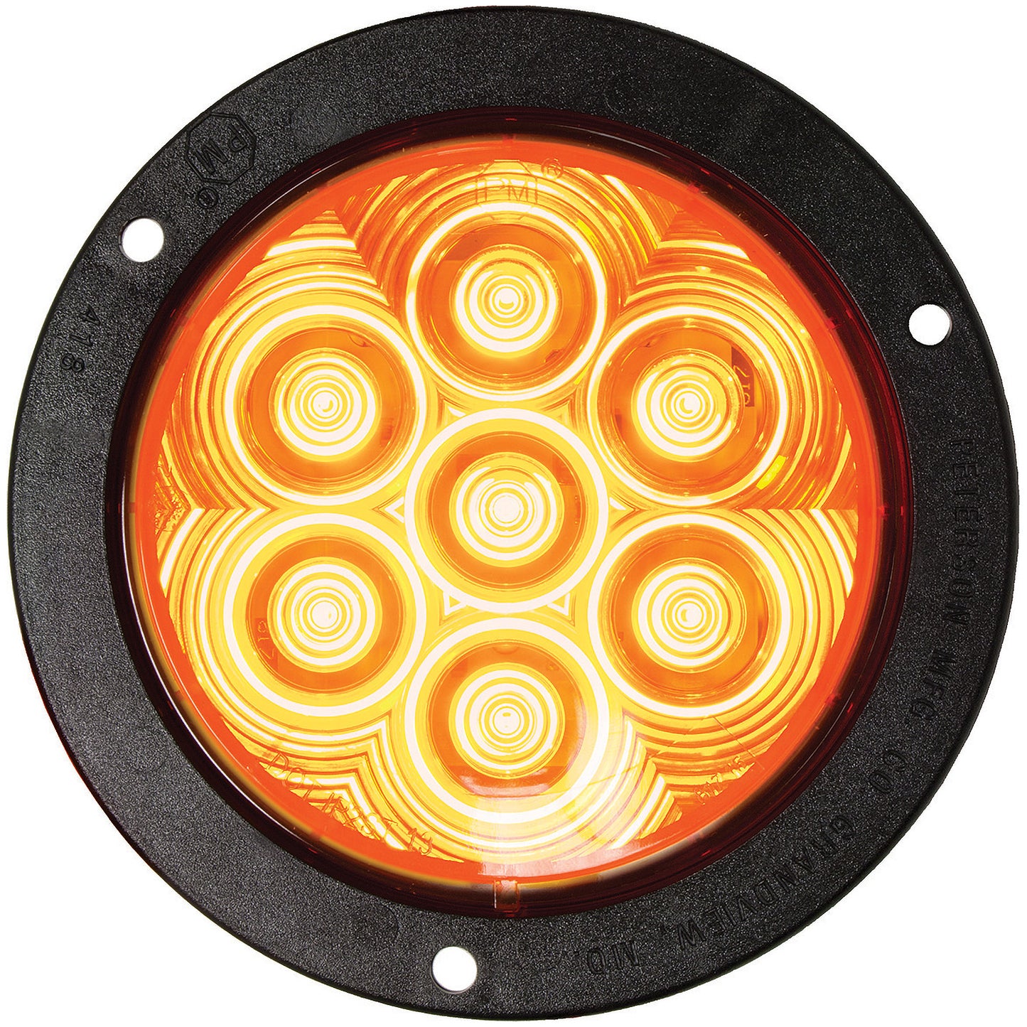 Led Stop/Turn/Tail- Round- Amp- Flange-Mount 4″- Amber