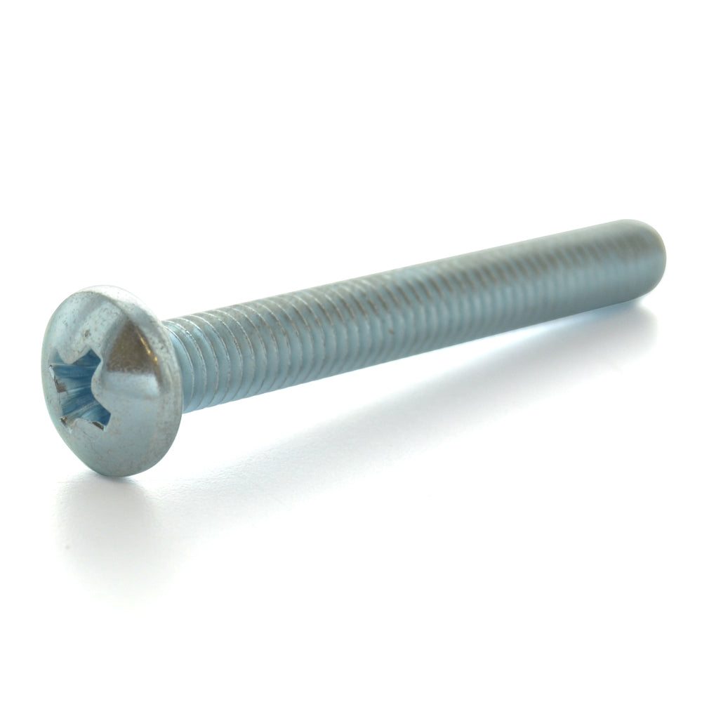 #10-32 x 7/8 Inch Fine Zinc Plated Steel #2 Phillips Drive Pan Head Machine Screw