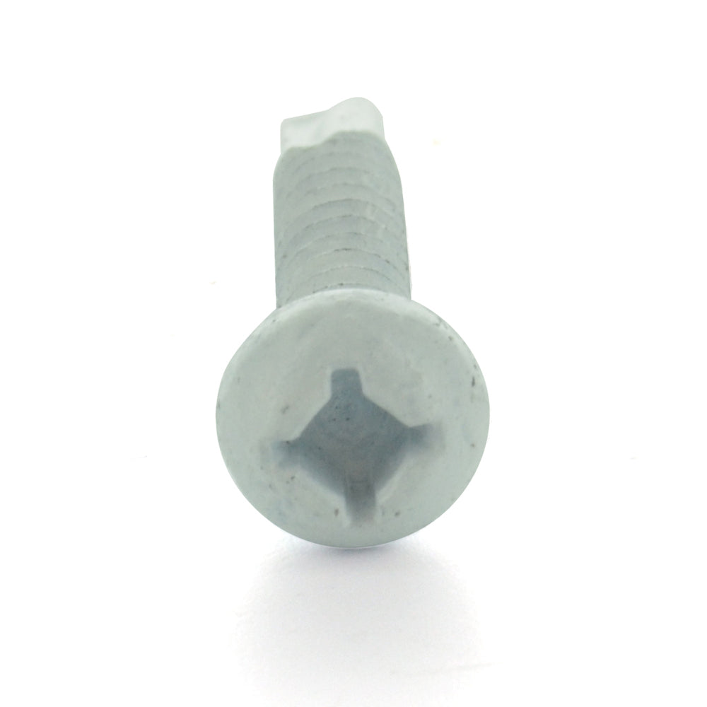#8 x 1 Inch Painted Self-Drilling Pan Head Square Drive Screws - White