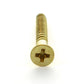 #12 x 1-1/2 Inch Plain Brass Phillips Flat Head Wood Screw