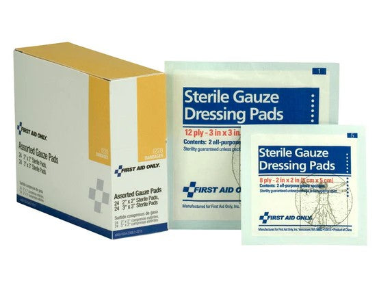 Gauze Dressing Pad Assortment 48 Pads Per Box