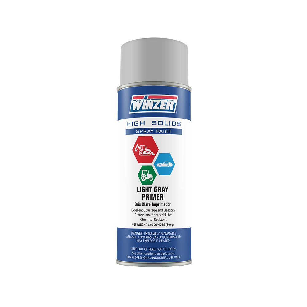 High Solids Flat Light Gray Primer Spray Paint 12 oz Net Wt