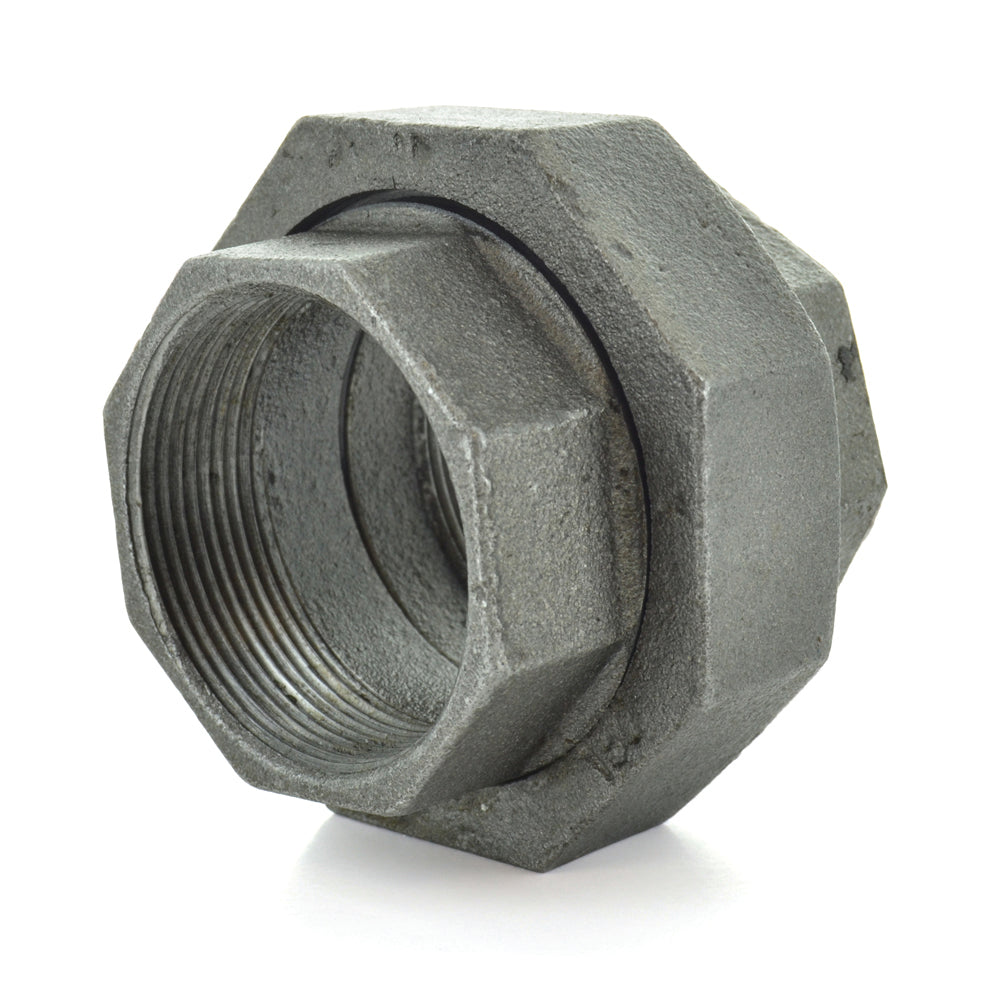 1-1/2" Schedule 40 Female NPT Black Malleable Iron Ground Joint Union
