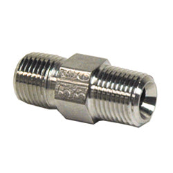 3/8" x 1.45" Schelule 40 Male Npt 304 Stainless Steel Hex Nipple