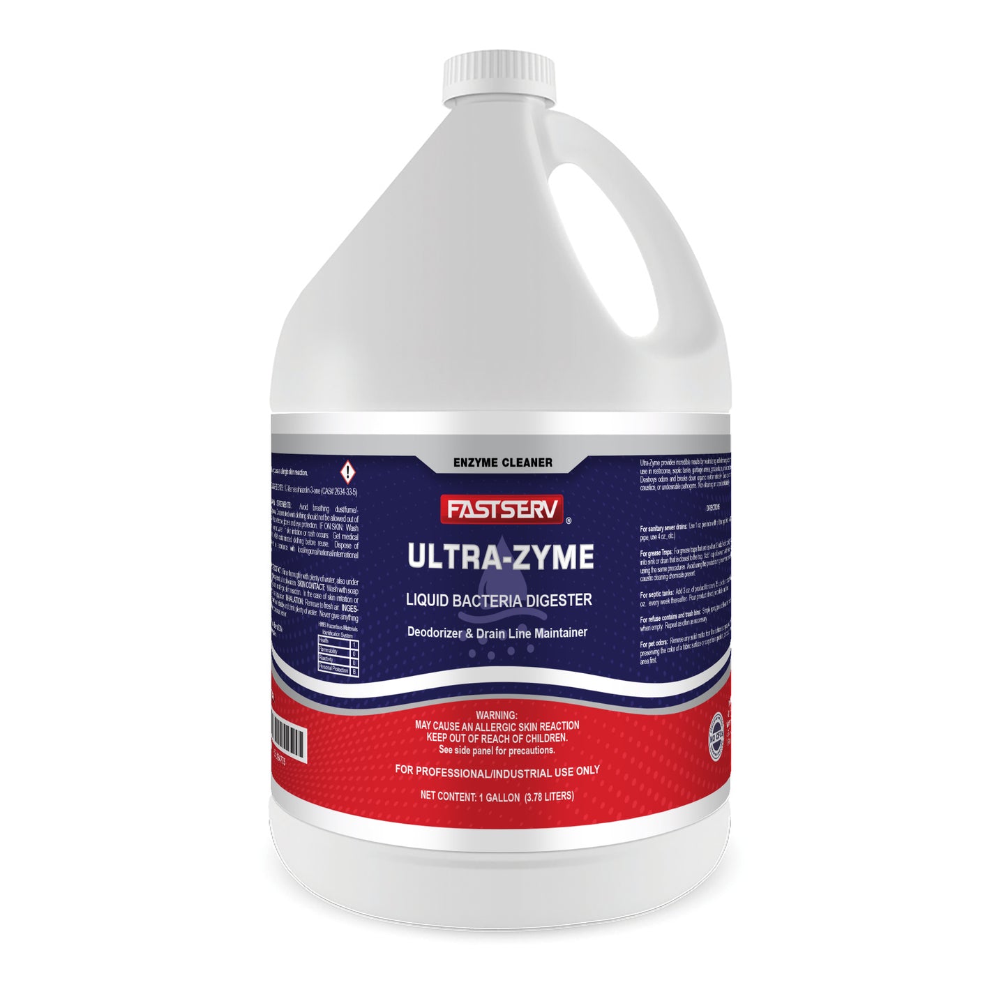 FastServ Ultra-Zyme Liquid Bacteria Deodorizer & Drain Maintainer - 1 gal