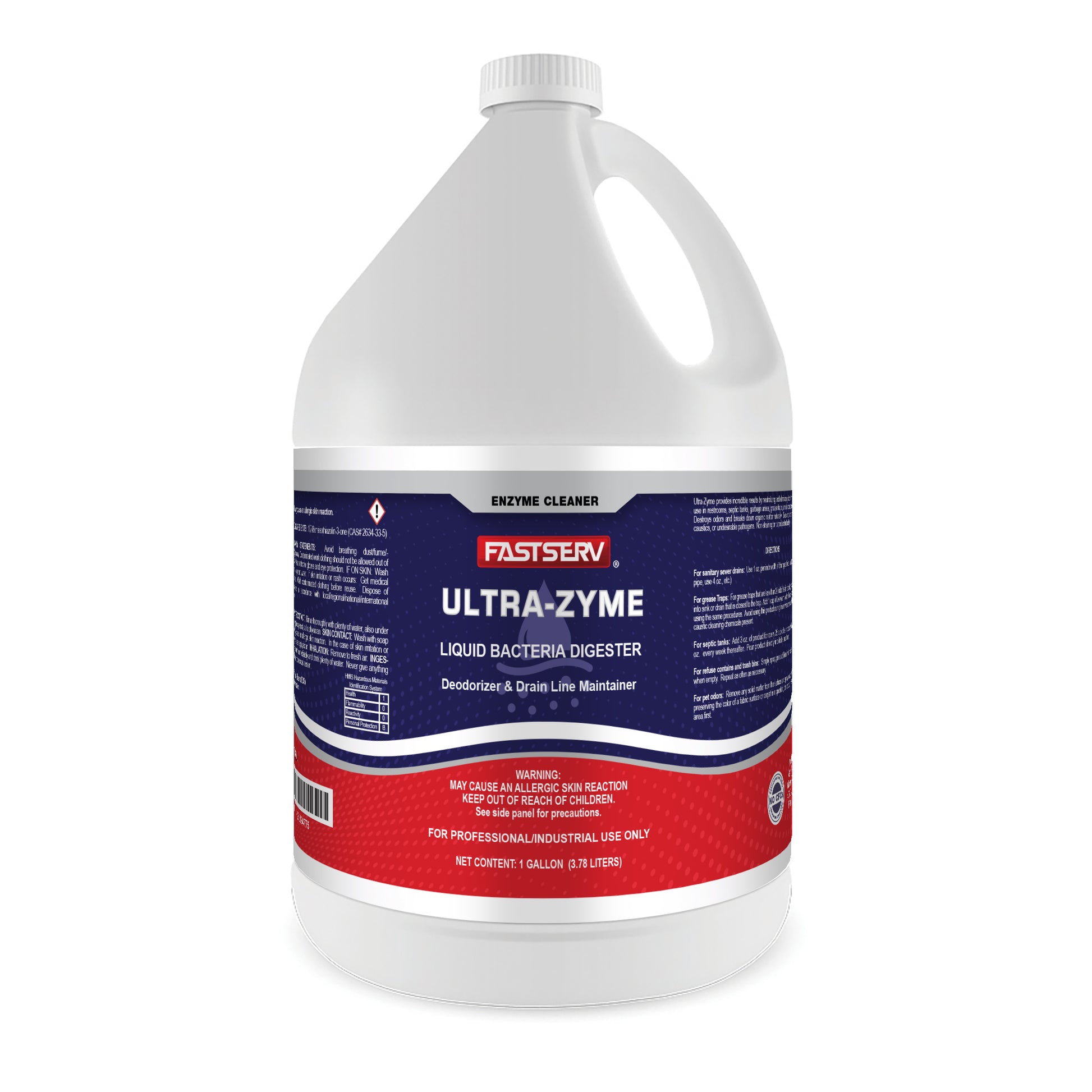 FastServ Ultra-Zyme Liquid Bacteria Deodorizer & Drain Maintainer - 1 gal