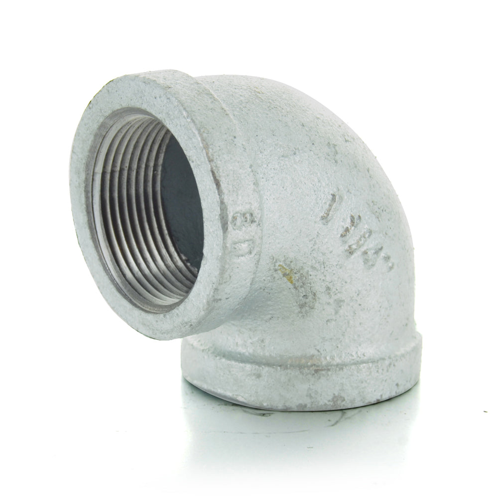 1-1/2" Schedule 40  Female NPT Galvanized Welded Malleable Iron 90 Degree Elbow USA