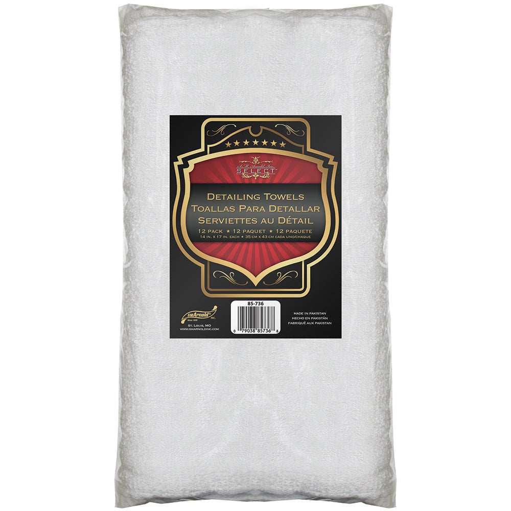 14" x 17" Shop Towels White Bundle of 12 - Shop Pro