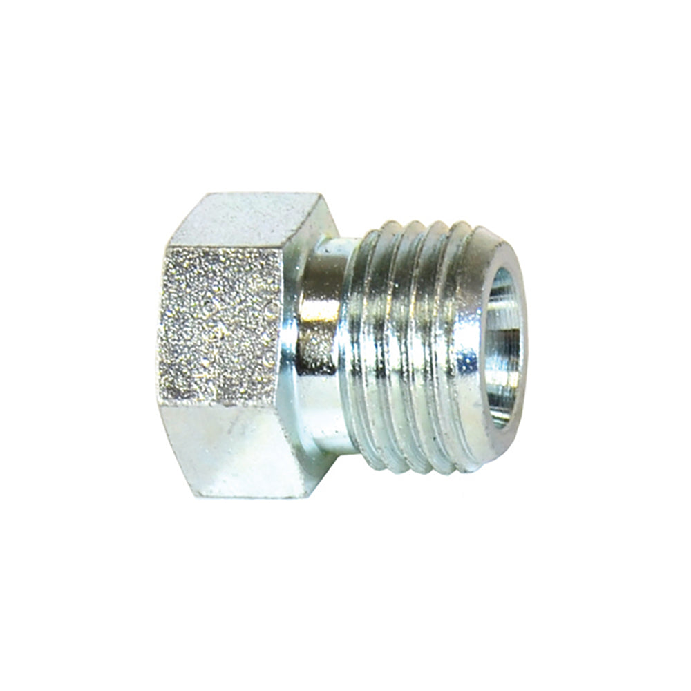 M8 10000 psi Zinc Plated Yellow Dichromate Carbon Steel Pipe Metric Adapter - Heavy Din 24 Degree Plug