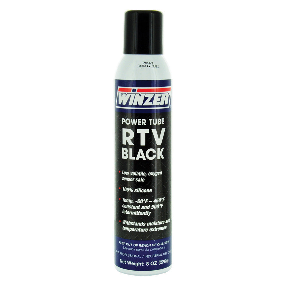 Winzer Power Tube RTV Silicone Black  - 6.75 Oz Net Wt. - Aerosol
