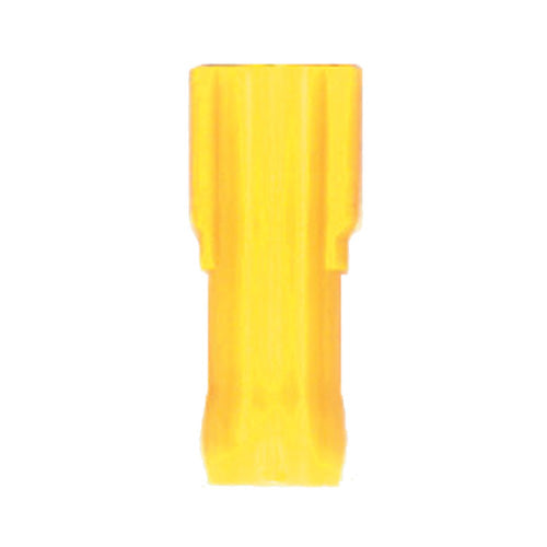 12-10 Awg 1/4 Inch Tab Yellow Nylon Insulated Fully Insulated Push-On Female Disconnect